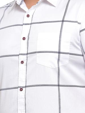 plus size white checkered casual shirt - 17550423 - Standard Image - 5