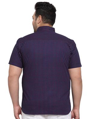 plus size navy blue printed casual shirt - 17550425 - Standard Image - 3