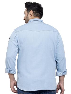 plus size blue solid casual shirt - 17550429 - Standard Image - 3