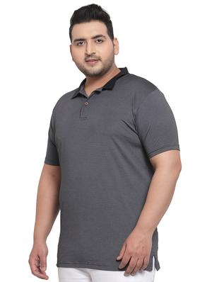 plus size black striped polo t-shirt - 17550437 - Standard Image - 2