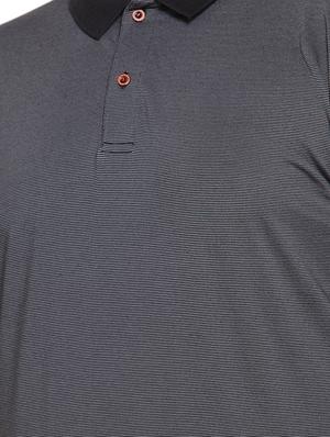 plus size black striped polo t-shirt - 17550437 - Standard Image - 5