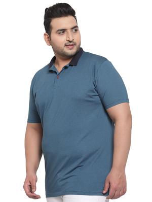 plus size blue striped polo t-shirt - 17550442 - Standard Image - 2