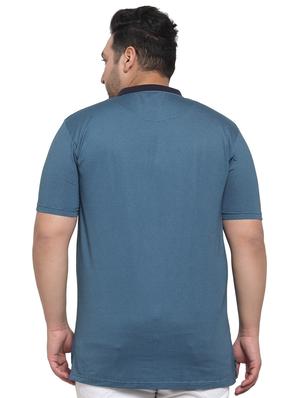 plus size blue striped polo t-shirt - 17550442 - Standard Image - 3