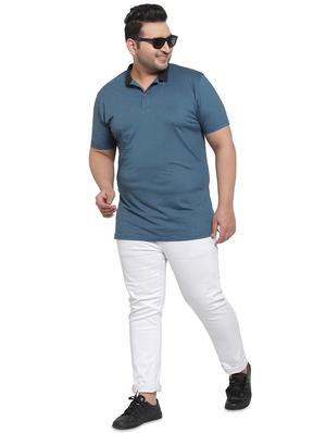 plus size blue striped polo t-shirt - 17550442 - Standard Image - 4