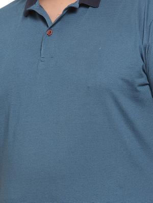 plus size blue striped polo t-shirt - 17550442 - Standard Image - 5