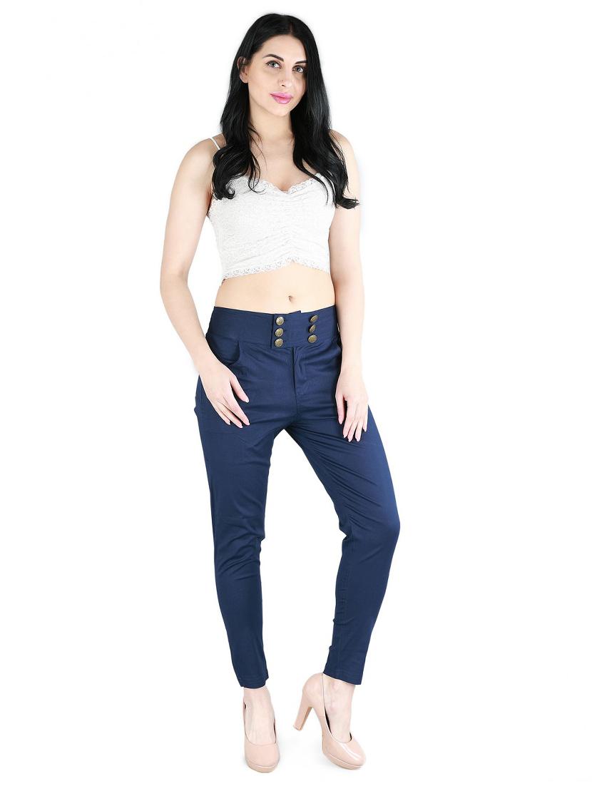 button detail solid trouser - 17550499 - Zoom Image - 4