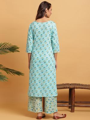 printed kurta palazzo set - 17550505 - Standard Image - 3