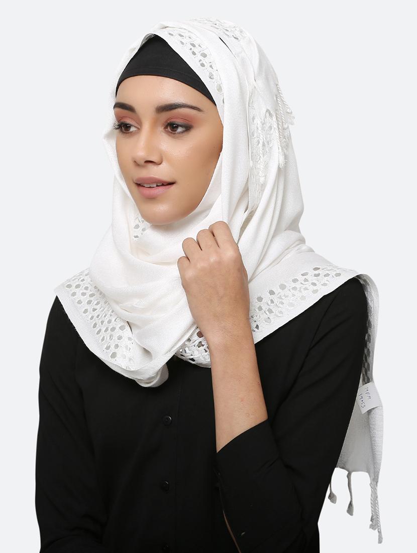 white viscose scarf - 17550576 - Zoom Image - 2