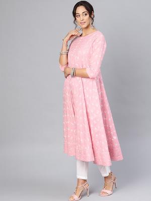 printed anarkali kurta - 17550622 - Standard Image - 2