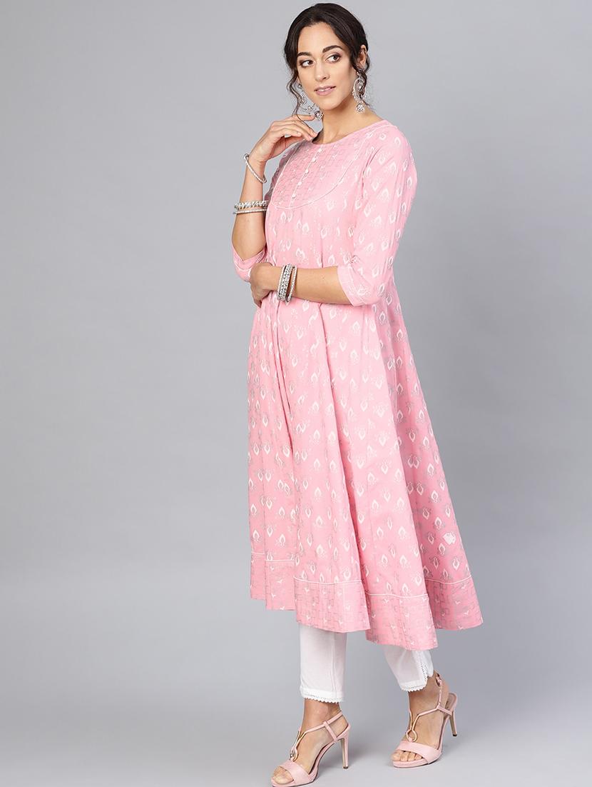 printed anarkali kurta - 17550622 - Zoom Image - 2