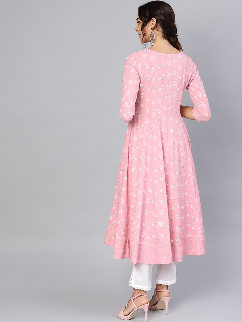 printed anarkali kurta - 17550622 - Zoom Image - 3