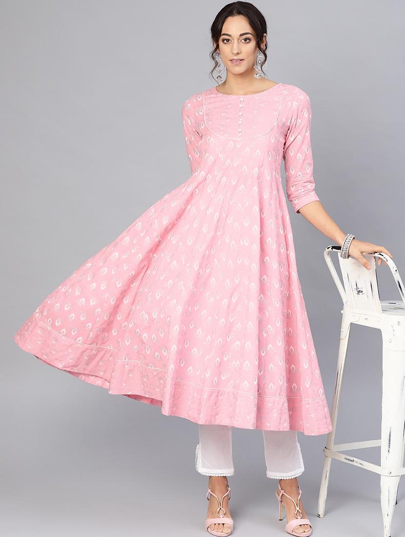 printed anarkali kurta - 17550622 - Zoom Image - 4