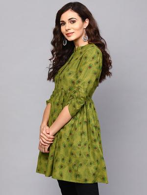 mandarin neck a-line tunic - 17550637 - Standard Image - 2