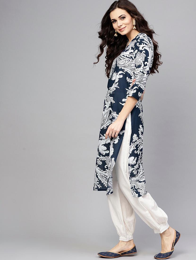 floral print kurta salwar set - 17550660 - Zoom Image - 2