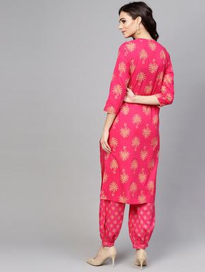 printed kurta salwar set - 17550663 - Standard Image - 3