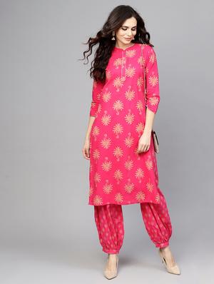 printed kurta salwar set - 17550663 - Standard Image - 4