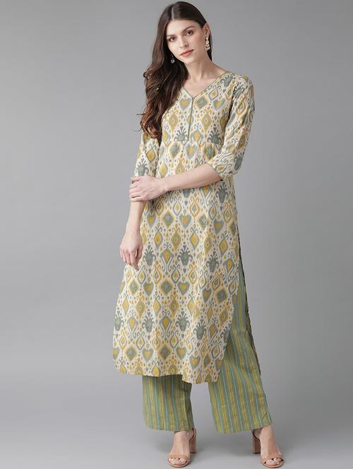 printed kurta palazzo set - 17550665 - Very Small Image - 1
