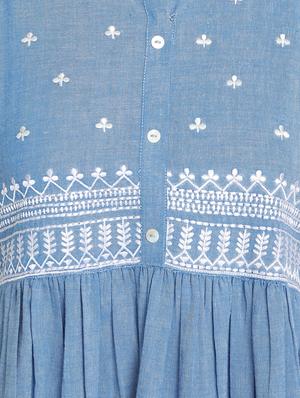 embroidered detail fit & flare dress - 17550673 - Standard Image - 4
