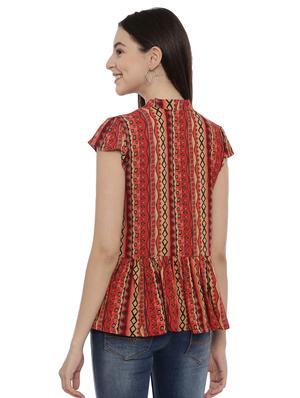 abstract printed peplum top - 17550682 - Standard Image - 3