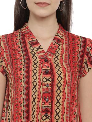 abstract printed peplum top - 17550682 - Standard Image - 5
