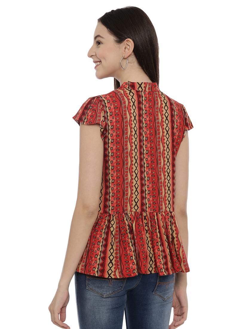 abstract printed peplum top - 17550682 - Zoom Image - 3