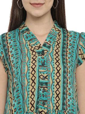 abstract printed peplum top - 17550683 - Standard Image - 5