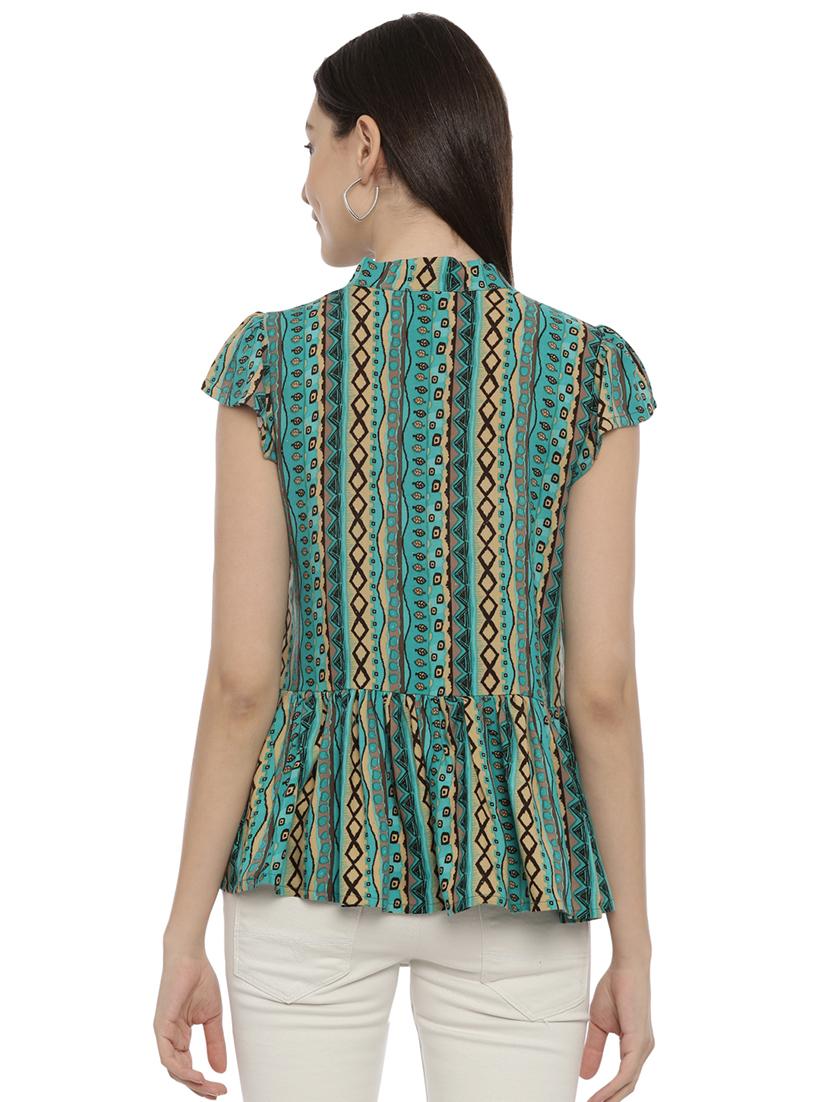 abstract printed peplum top - 17550683 - Zoom Image - 3