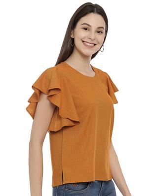 bell sleeved solid top - 17550685 - Standard Image - 2