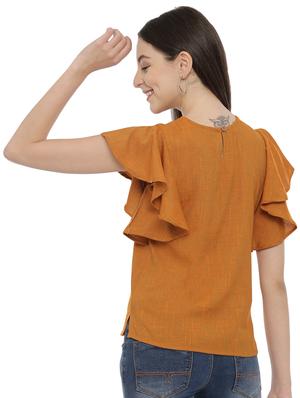 bell sleeved solid top - 17550685 - Standard Image - 3