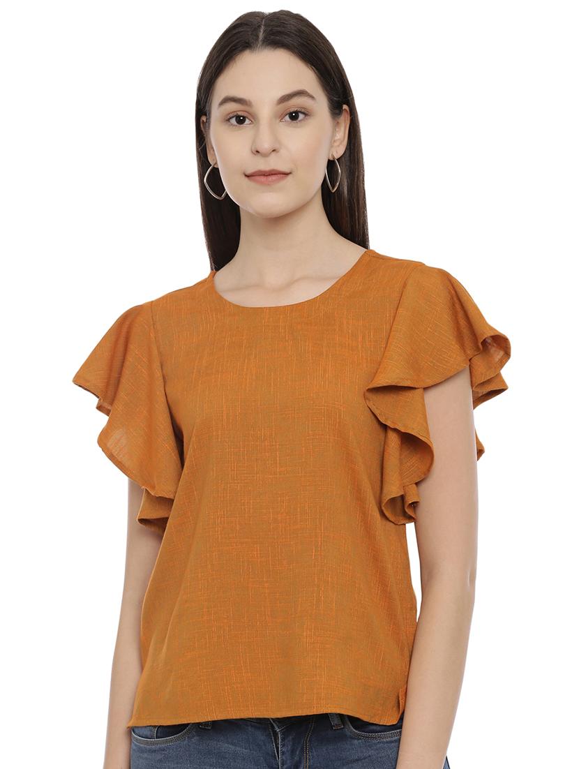bell sleeved solid top - 17550685 - Zoom Image - 1