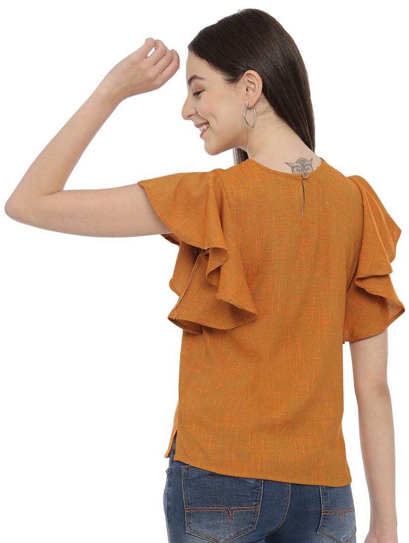 bell sleeved solid top - 17550685 - Zoom Image - 3