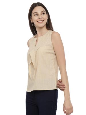 notch neck striped top - 17550687 - Standard Image - 2
