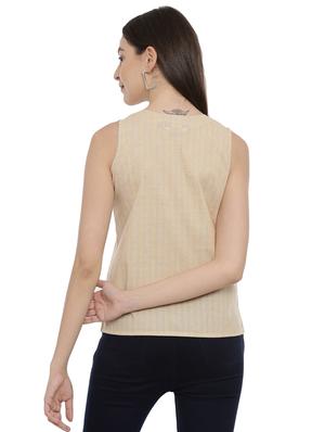 notch neck striped top - 17550687 - Standard Image - 3