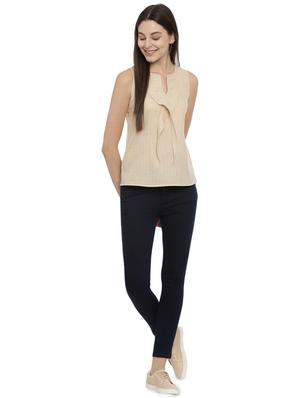 notch neck striped top - 17550687 - Standard Image - 4