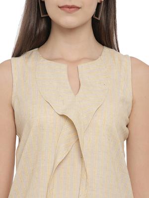 notch neck striped top - 17550687 - Standard Image - 5
