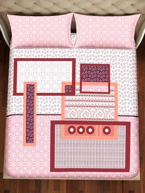 shades of shraddha double bedsheet set super king size 300 tc 100% cotton pink colour - 17550697 - Standard Image - 3