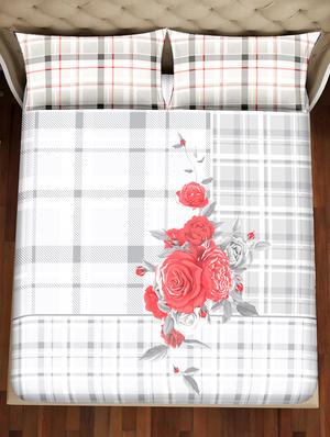 shades of shraddha double bedsheet set super king size 300 tc 100% cotton grey colour - 17550702 - Standard Image - 3