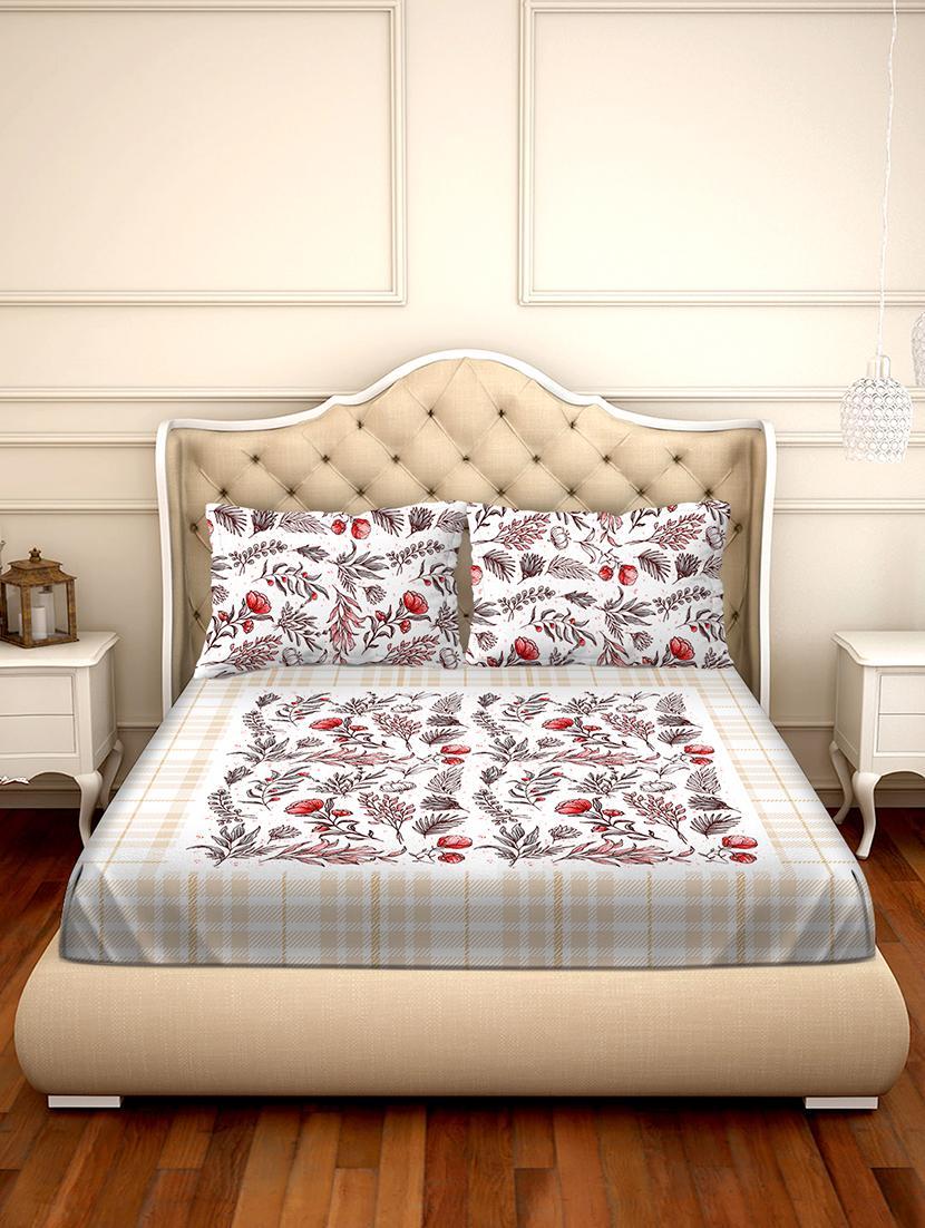 shades of shraddha double bedsheet set super king size 300 tc 100% cotton multi colour - 17550704 - Zoom Image - 2