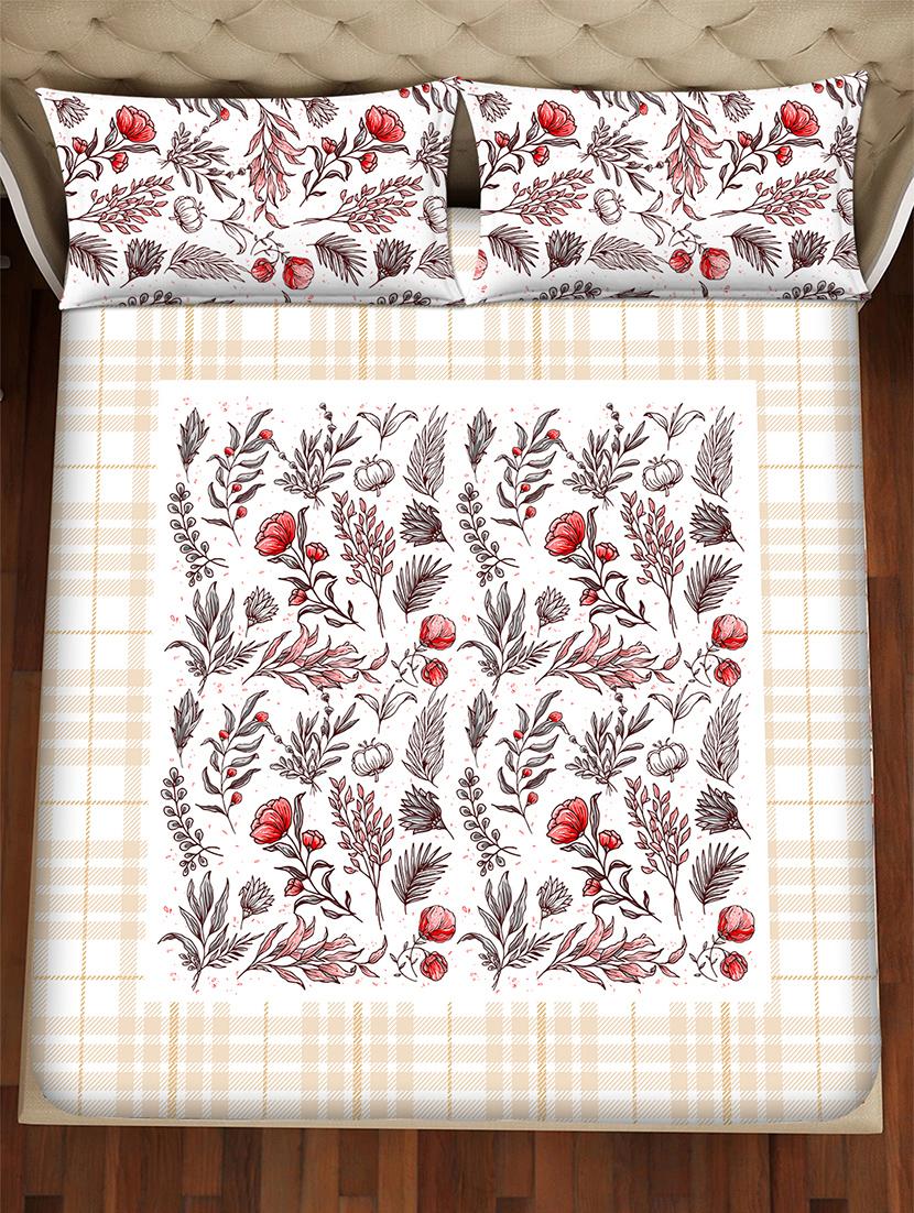 shades of shraddha double bedsheet set super king size 300 tc 100% cotton multi colour - 17550704 - Zoom Image - 3