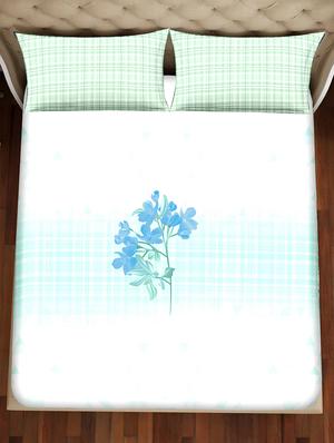 shades of shraddha double bedsheet set super king size 300 tc 100% cotton green colour - 17550708 - Standard Image - 3
