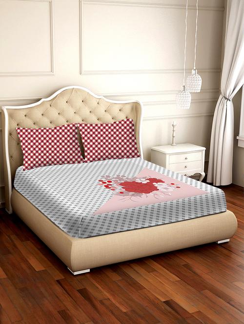 shades of shraddha double bedsheet set super king size 300 tc 100% cotton multi colour - 17550709 - Standard Image - 1