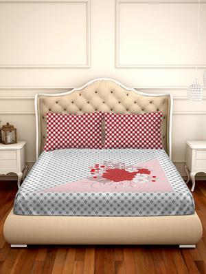 shades of shraddha double bedsheet set super king size 300 tc 100% cotton multi colour - 17550709 - Standard Image - 2
