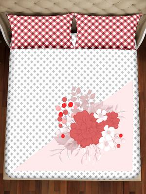 shades of shraddha double bedsheet set super king size 300 tc 100% cotton multi colour - 17550709 - Standard Image - 3
