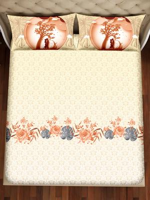 shades of shraddha double bedsheet set super king size 300 tc 100% cotton brown colour - 17550716 - Standard Image - 3