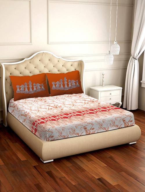 shades of shraddha double bedsheet set super king size 300 tc 100% cotton brown colour - 17550720 - Standard Image - 1
