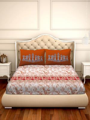 shades of shraddha double bedsheet set super king size 300 tc 100% cotton brown colour - 17550720 - Standard Image - 2