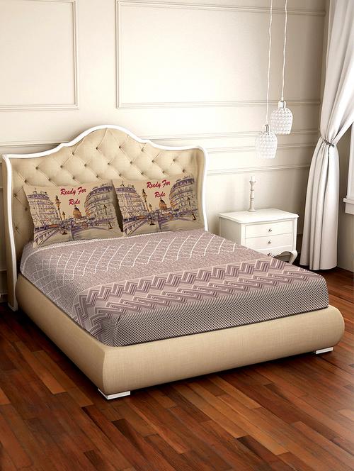 shades of shraddha double bedsheet set super king size 300 tc 100% cotton grey colour - 17550721 - Standard Image - 1