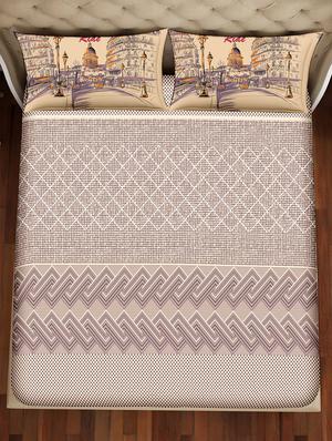 shades of shraddha double bedsheet set super king size 300 tc 100% cotton grey colour - 17550721 - Standard Image - 3