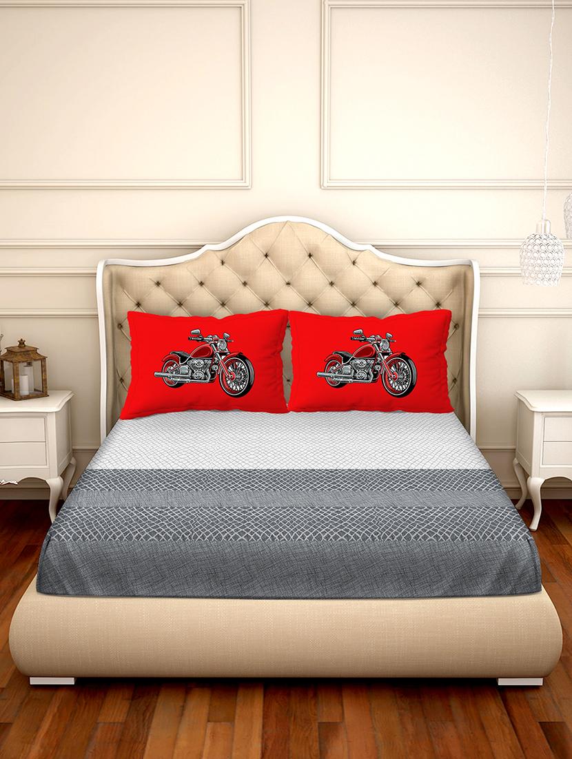 shades of shraddha double bedsheet set super king size 300 tc 100% cotton multi colour - 17550723 - Zoom Image - 2