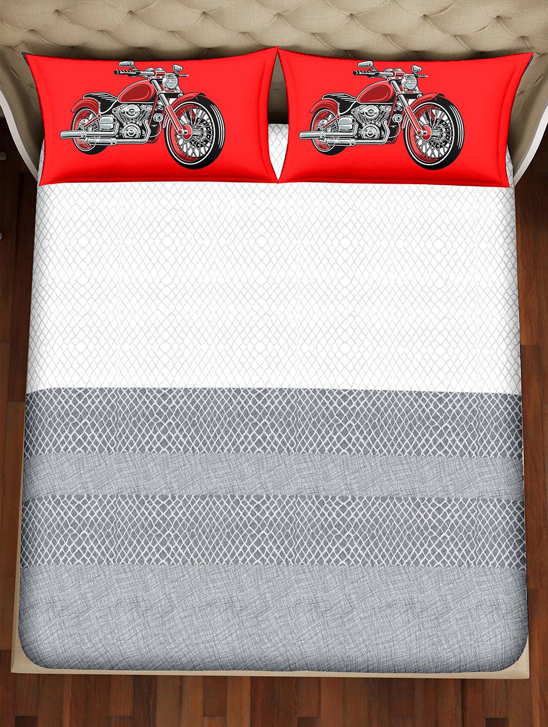shades of shraddha double bedsheet set super king size 300 tc 100% cotton multi colour - 17550723 - Zoom Image - 3